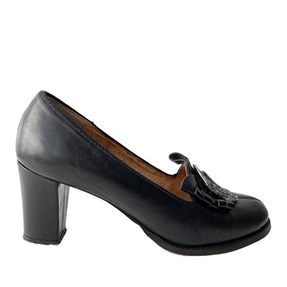 Vintage Salzburger Trachten Buckle Leather Heels in Size EU 37 Made in Italy - Picture 2 of 12